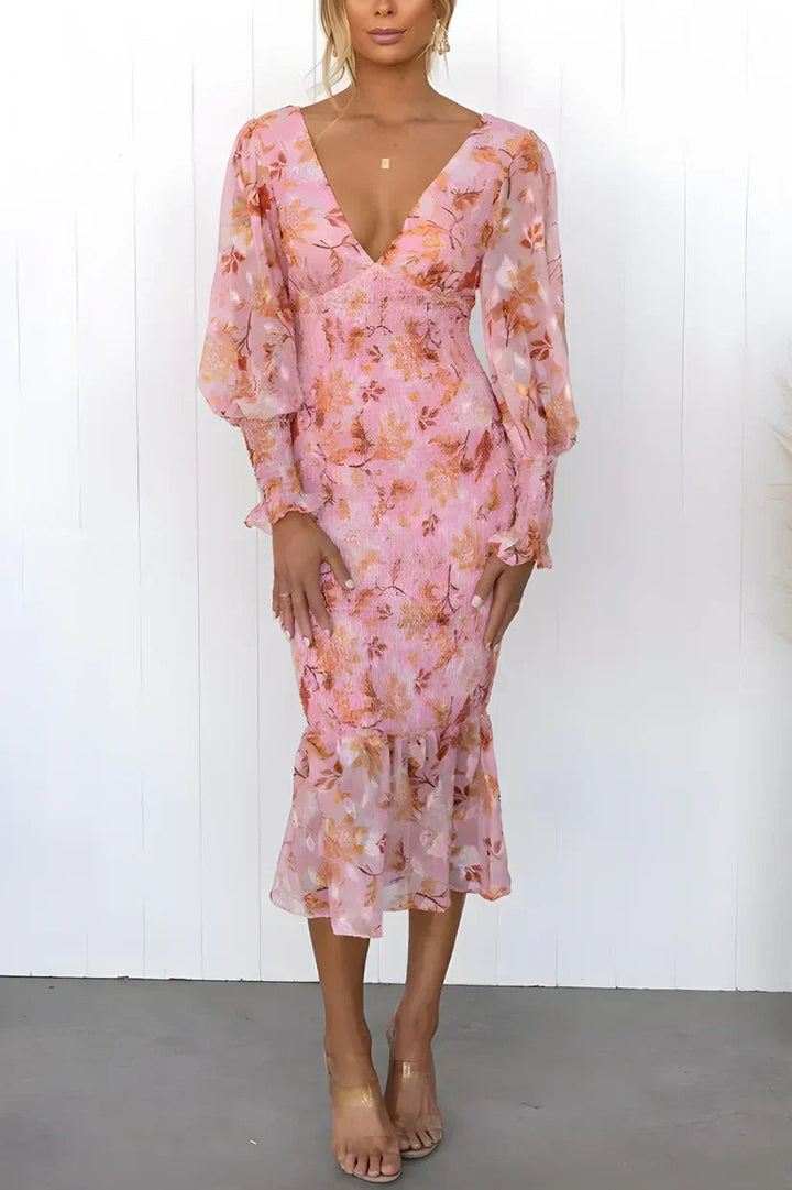 Elysia | Floral Dress Wedding Guest Elegant Flowing Summer Fit 1