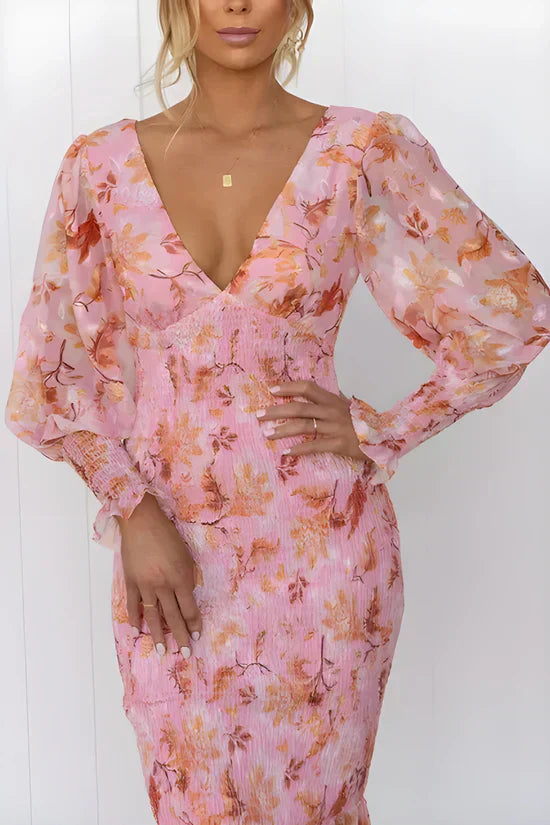 Elysia | Floral Dress Wedding Guest Elegant Flowing Summer Fit 2