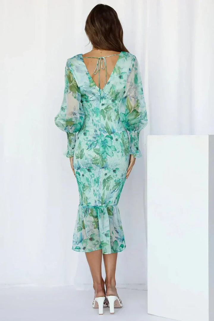 Elysia | Floral Dress Wedding Guest Elegant Flowing Summer Fit 6