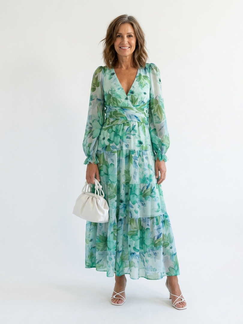 Emily | Elegant Floral Maxi Dress for Graceful Summer Style 0