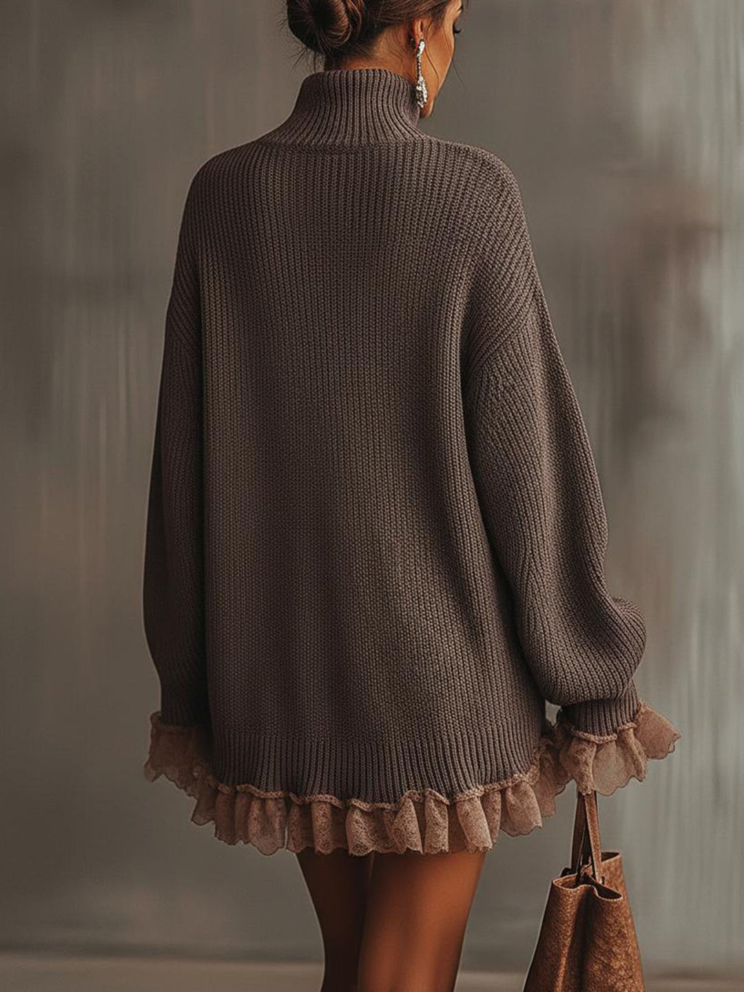 Emily | Elegant Ruffled Knit Winter Sweater Dress 2