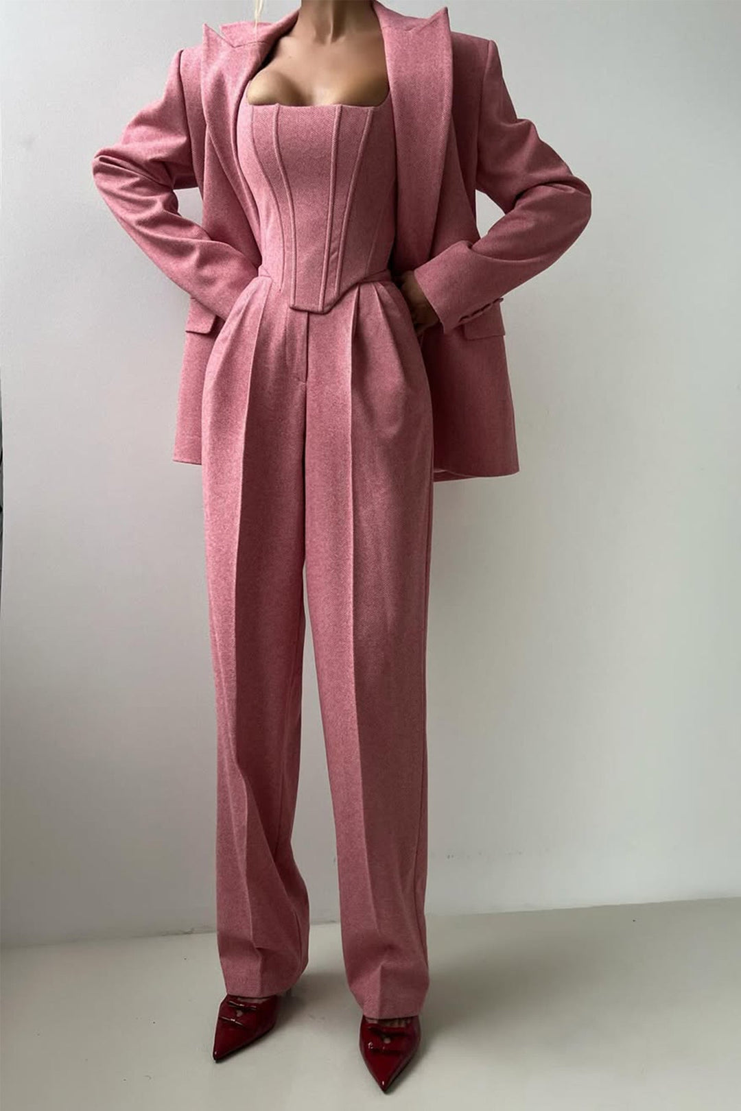 Emma | Elegant Herringbone Three-Piece Suit Set 7