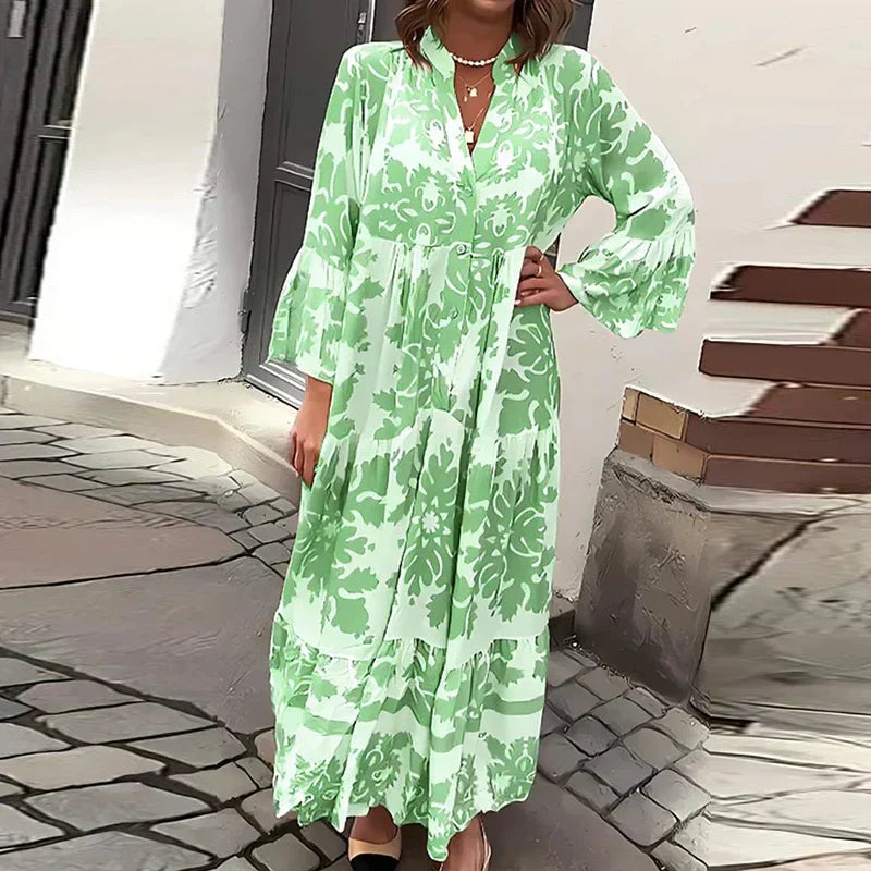 Emma | Modern Artistic Paisley Floral Long Sleeve Midi Dress 4