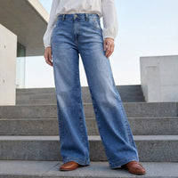 Scarlett | Hoch taillierte Jeans mit weitem Bein