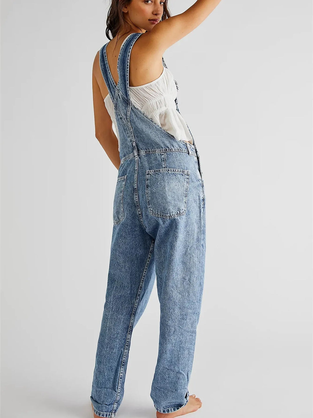 Evie | Relaxed Stretch Denim Overalls 3