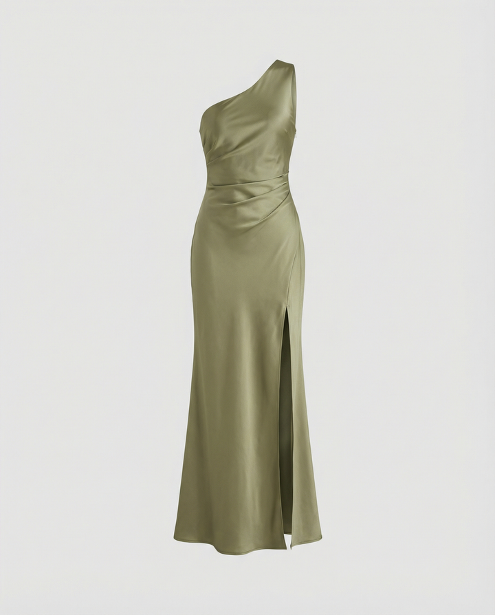 Florence | Elegant One-Shoulder Satin Evening Dress 2