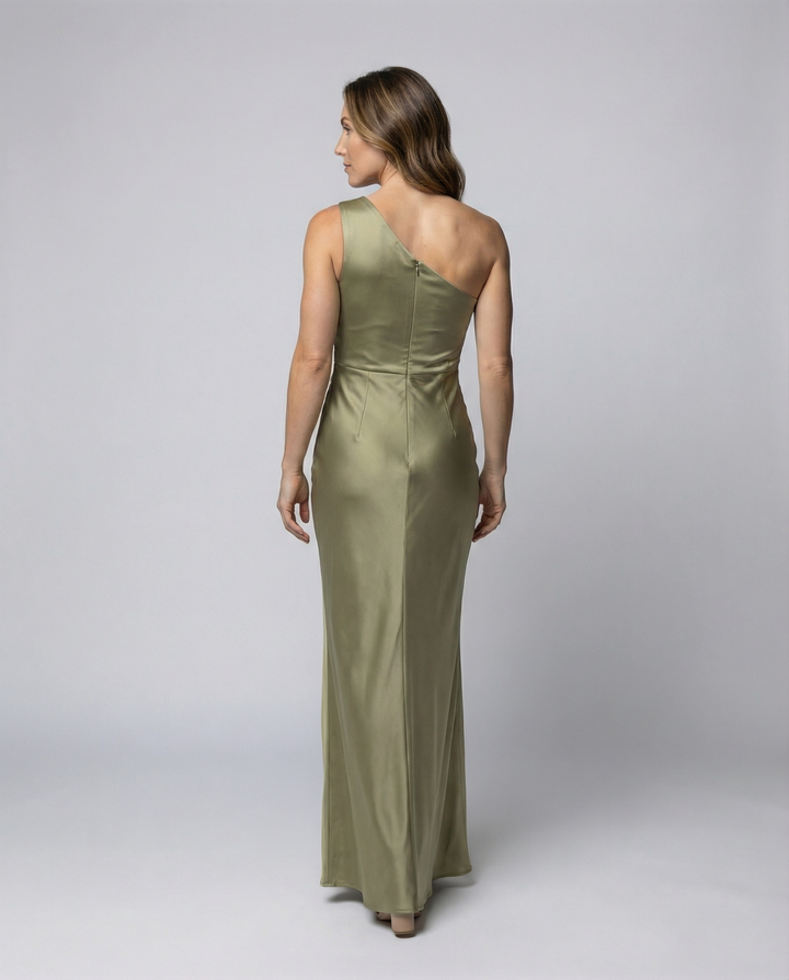 Florence | Elegant One-Shoulder Satin Evening Dress 3