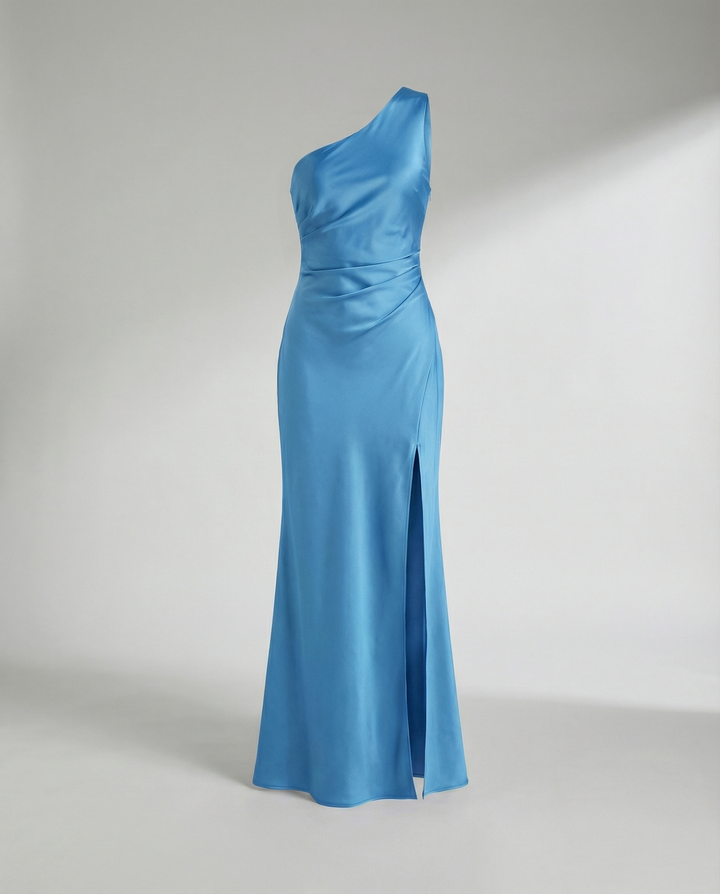 Florence | Elegant One-Shoulder Satin Evening Dress 5