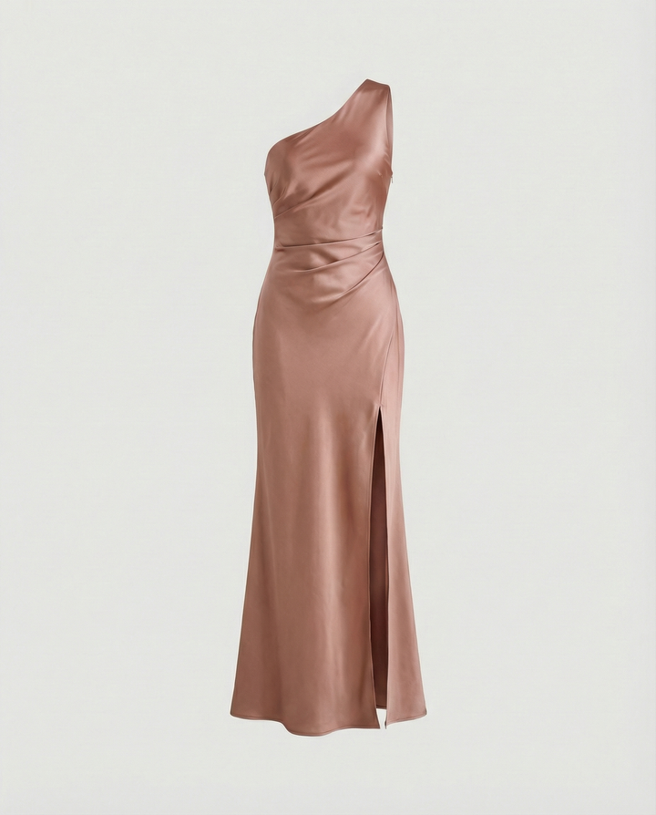 Florence | Elegant One-Shoulder Satin Evening Dress 6