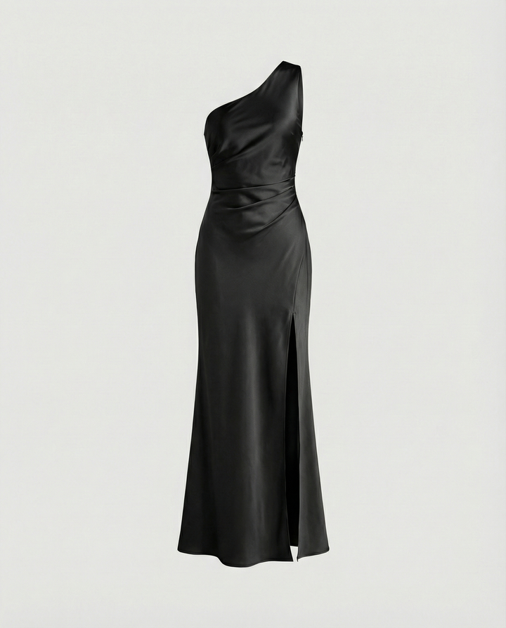 Florence | Elegant One-Shoulder Satin Evening Dress 7