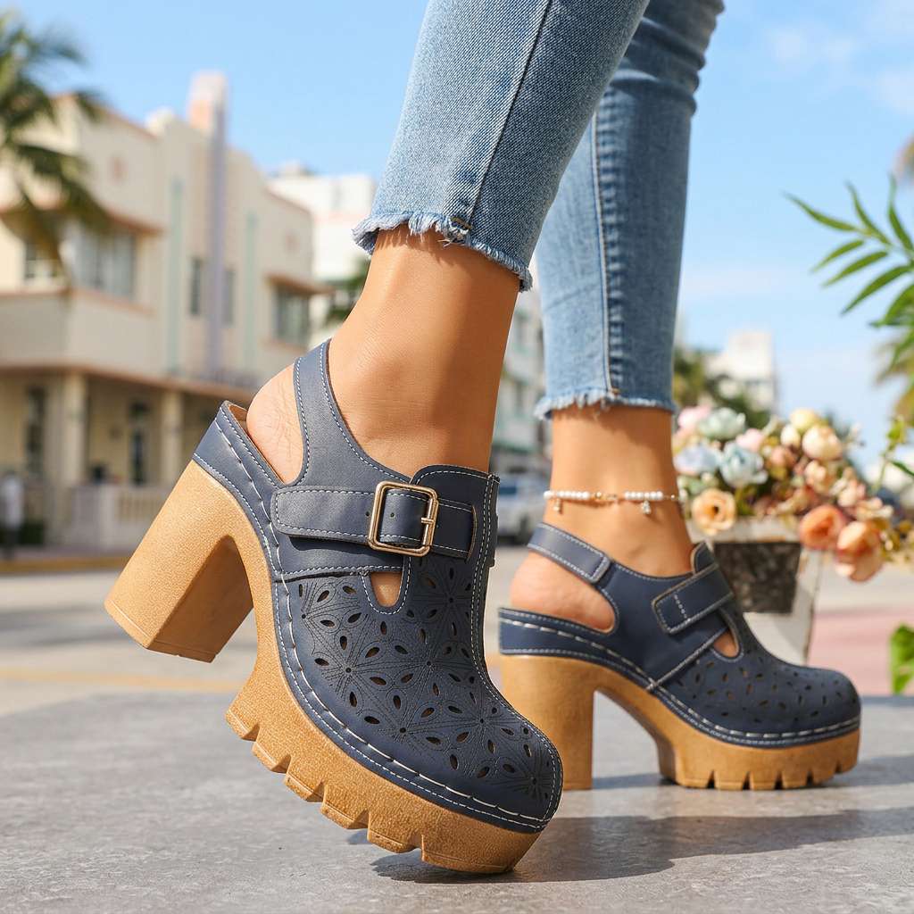 Florian | Clogs for Women Platform Crocs Floral Cutout Comfortable Style 3
