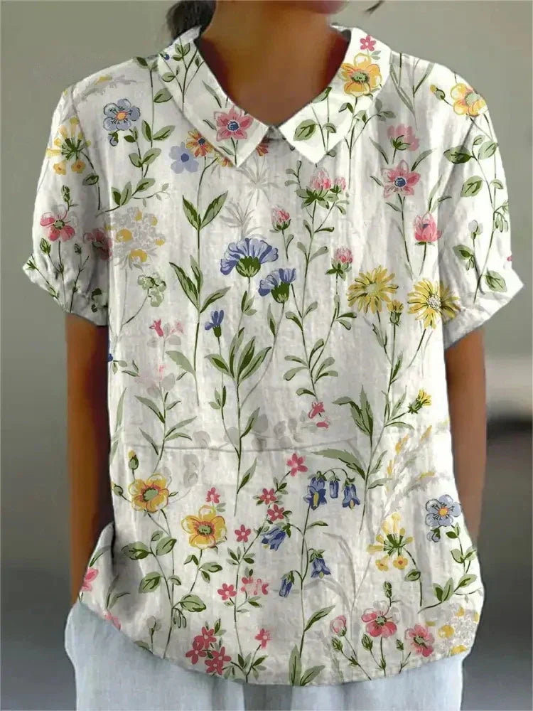 Florien | Long-sleeved blouse with vintage floral print 1