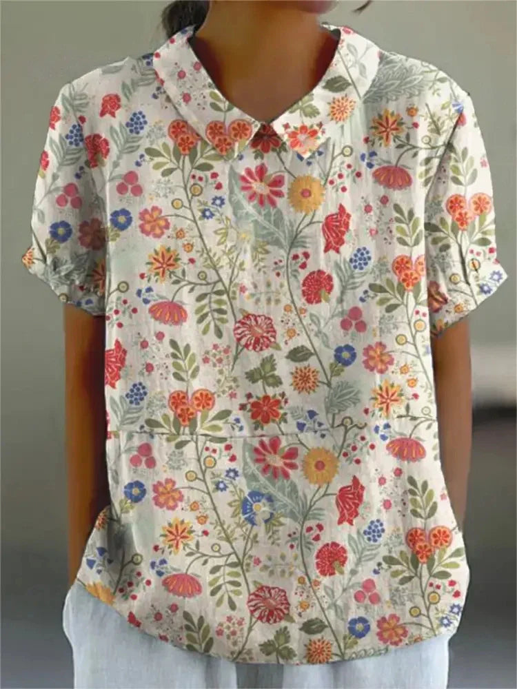Florien | Long-sleeved blouse with vintage floral print 10