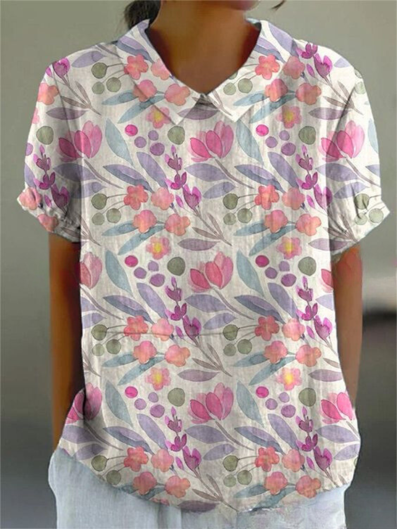 Florien | Long-sleeved blouse with vintage floral print 12