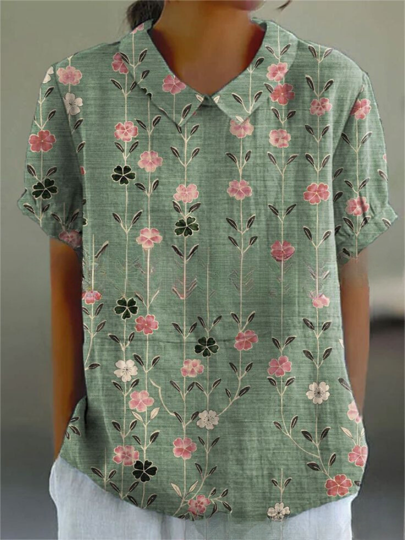 Florien | Long-sleeved blouse with vintage floral print 13