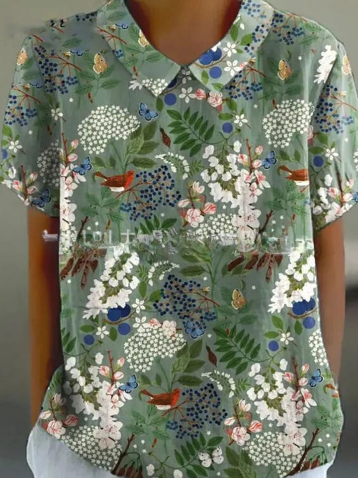 Florien | Long-sleeved blouse with vintage floral print 4