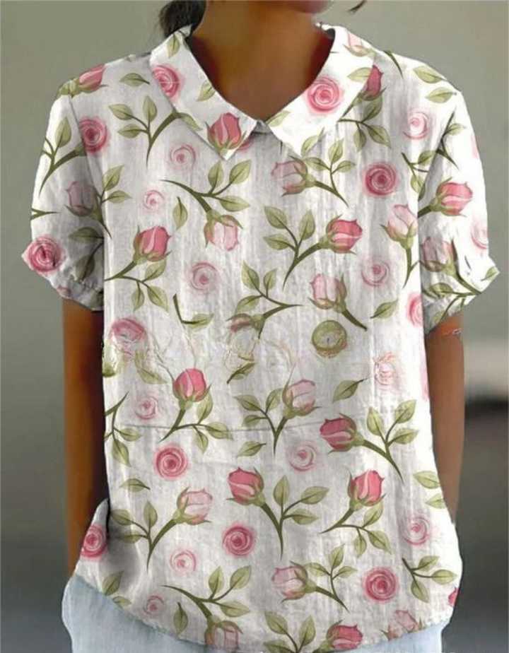 Florien | Long-sleeved blouse with vintage floral print 7