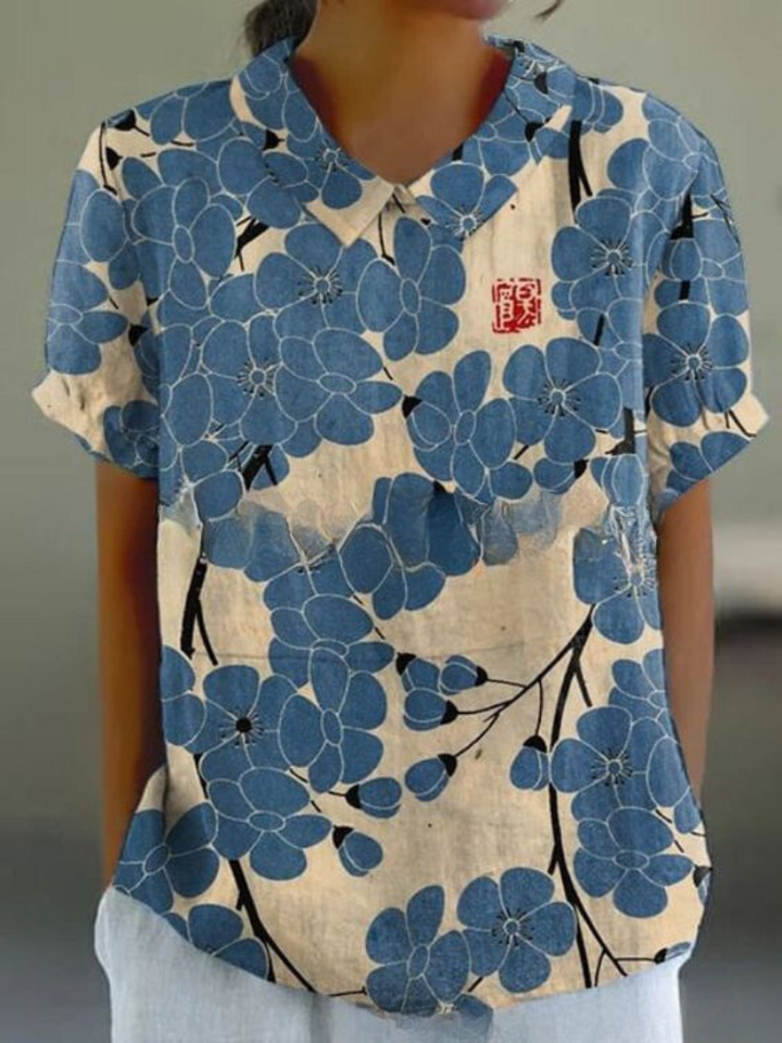 Florien | Long-sleeved blouse with vintage floral print 8