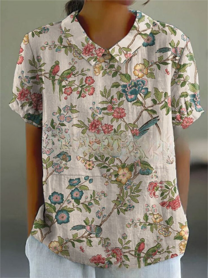 Florien | Long-sleeved blouse with vintage floral print 9