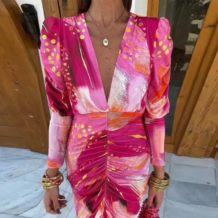 Florina | Wrap Dress Wedding Guest Maxi Elegant Fluid Fit 1