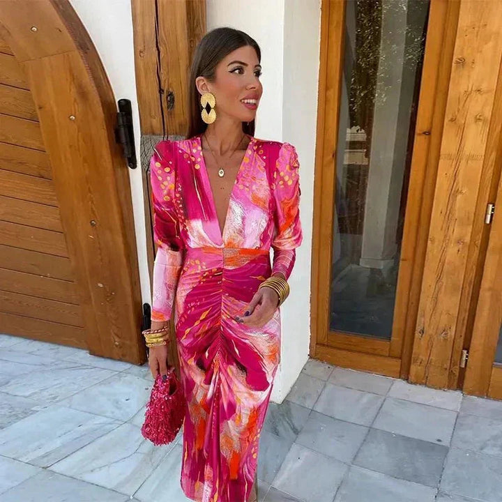 Florina | Wrap Dress Wedding Guest Maxi Elegant Fluid Fit 2