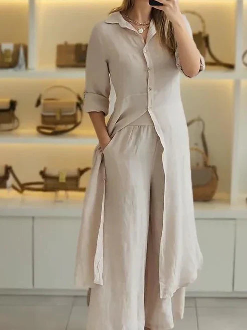 Freida | Elegant & Comfortable Women's Shirt Maxi Dress 2
