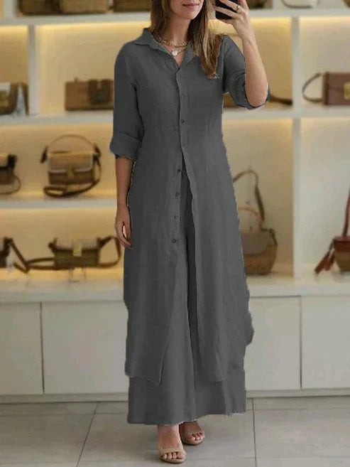 Freida | Elegant & Comfortable Women's Shirt Maxi Dress 3
