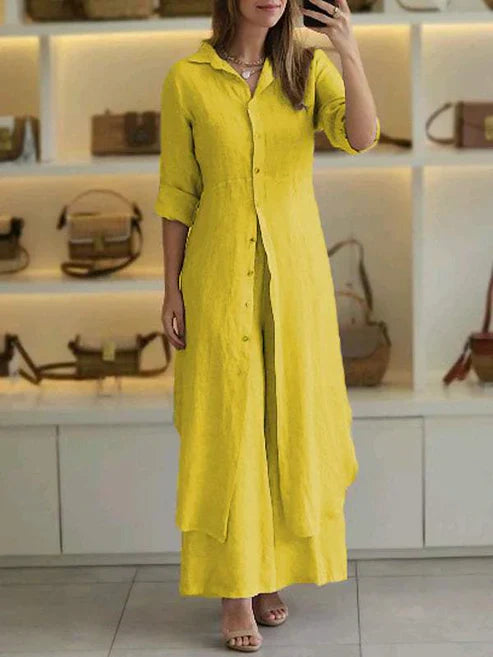 Freida | Elegant & Comfortable Women's Shirt Maxi Dress 4