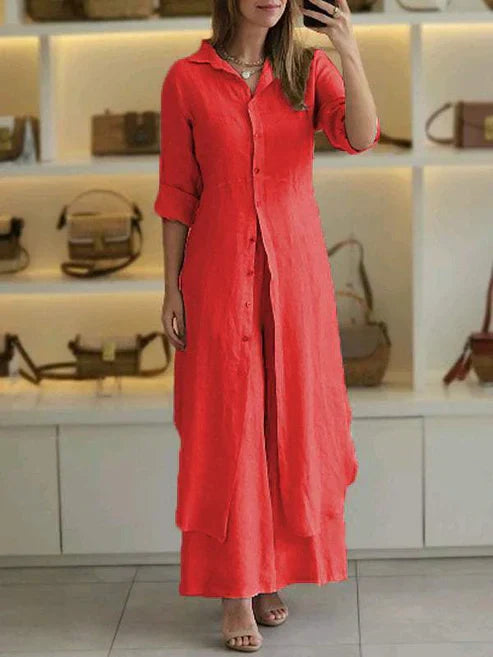 Freida | Elegant & Comfortable Women's Shirt Maxi Dress 5