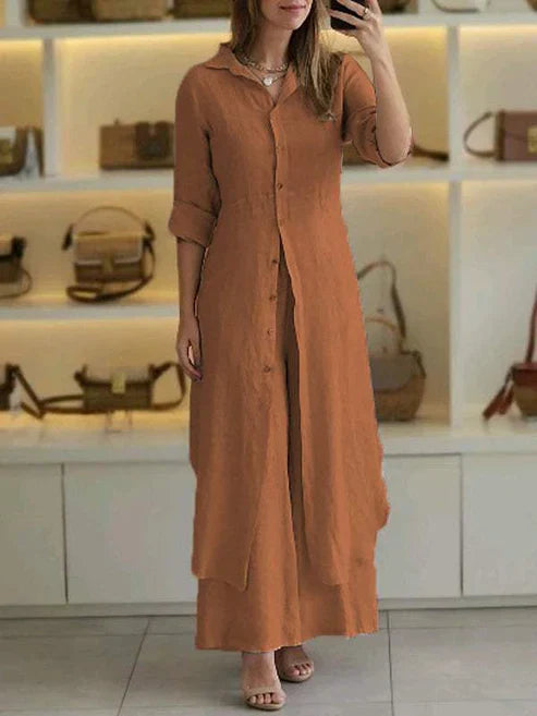 Freida | Elegant & Comfortable Women's Shirt Maxi Dress 6