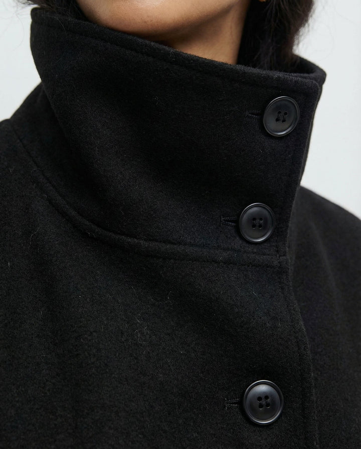 Freya | Elegant High-Collar Belted Wrap Jacket 4