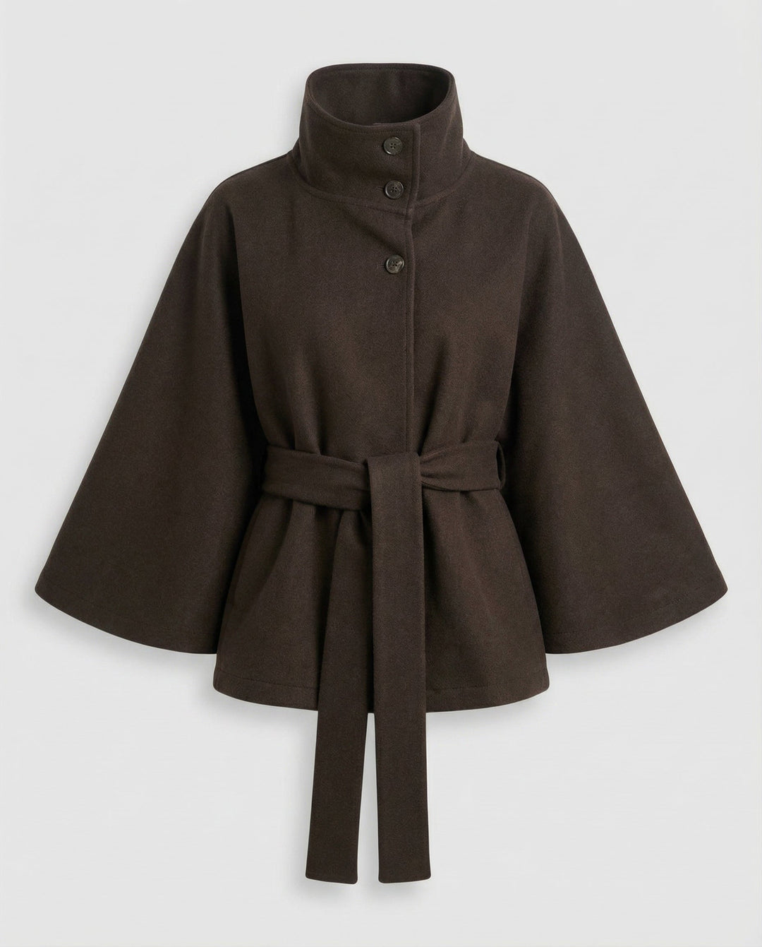 Freya | Elegant High-Collar Belted Wrap Jacket 6