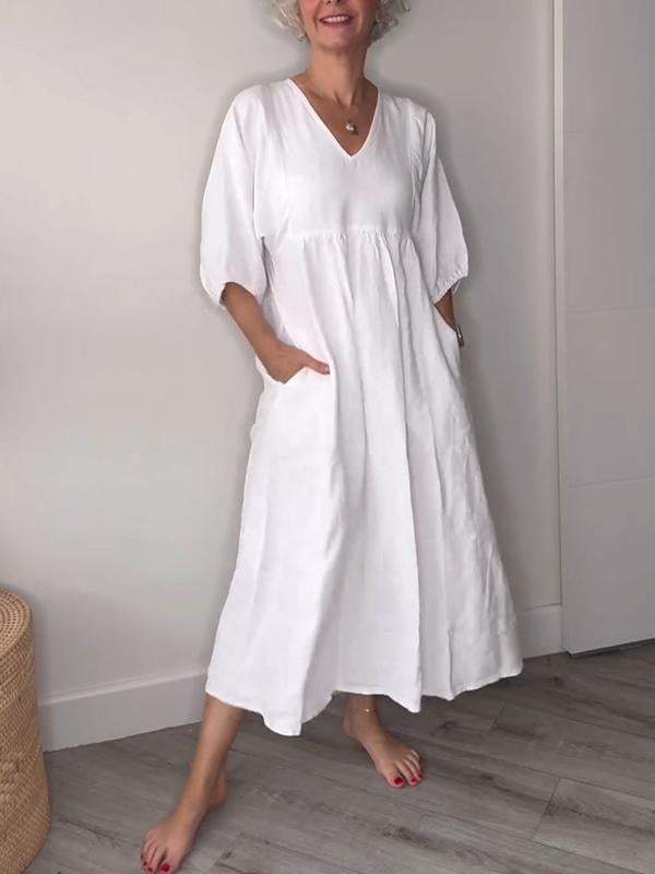 Froukje | Elegant midi dress with V-neck 0