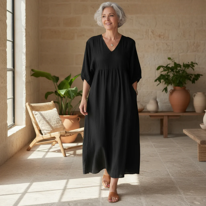 Froukje | Elegant midi dress with V-neck 1