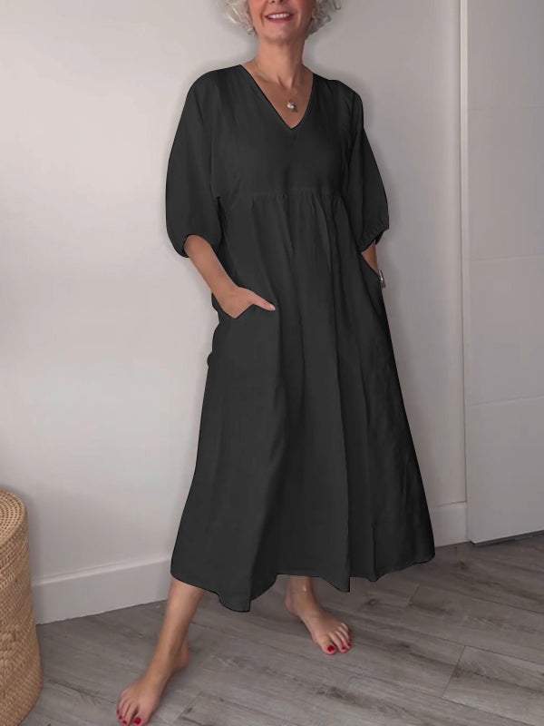 Froukje | Elegant midi dress with V-neck 5