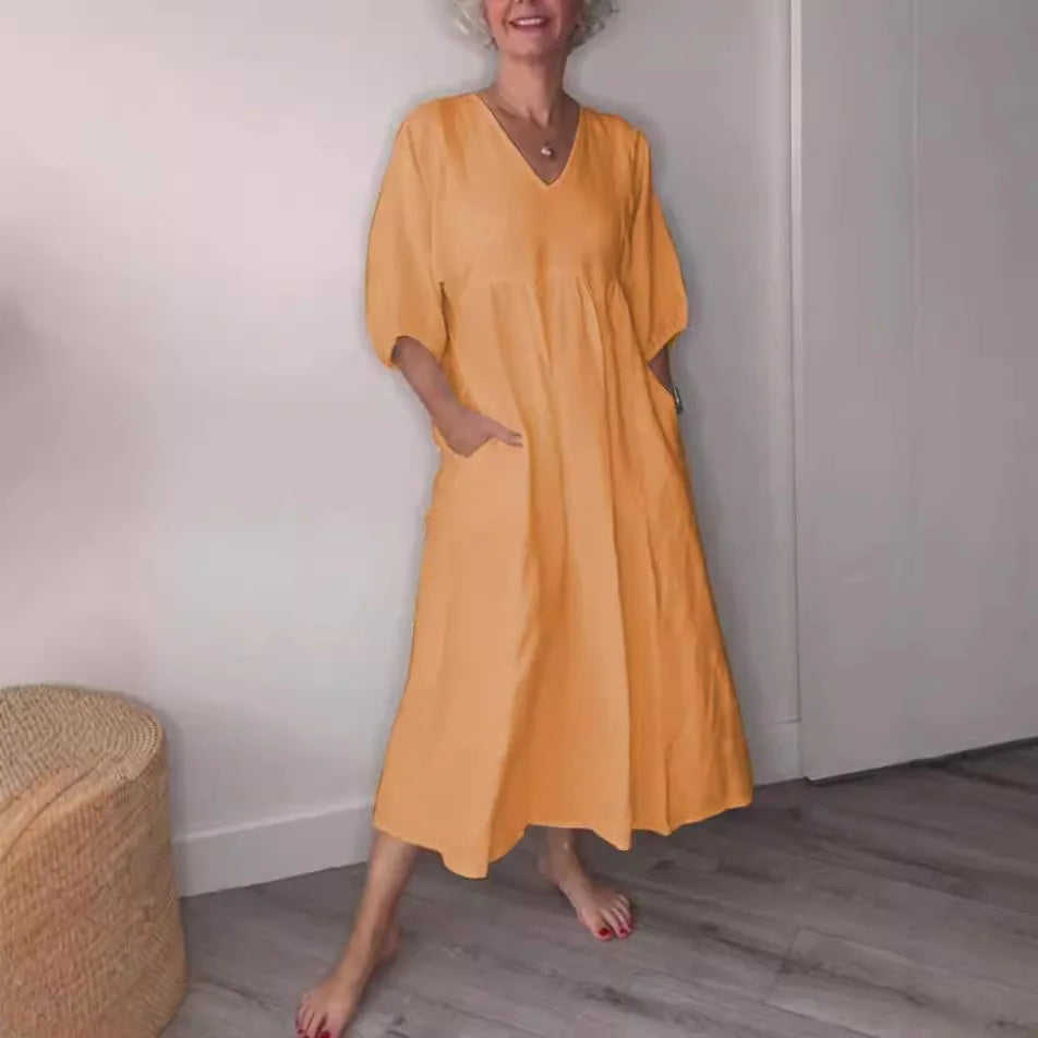 Froukje | Elegant midi dress with V-neck 6