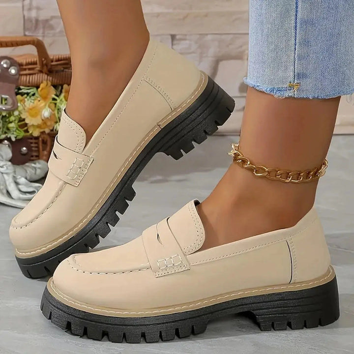 Geraldine | Stylish Chunky Platform Lug Sole Loafers 0