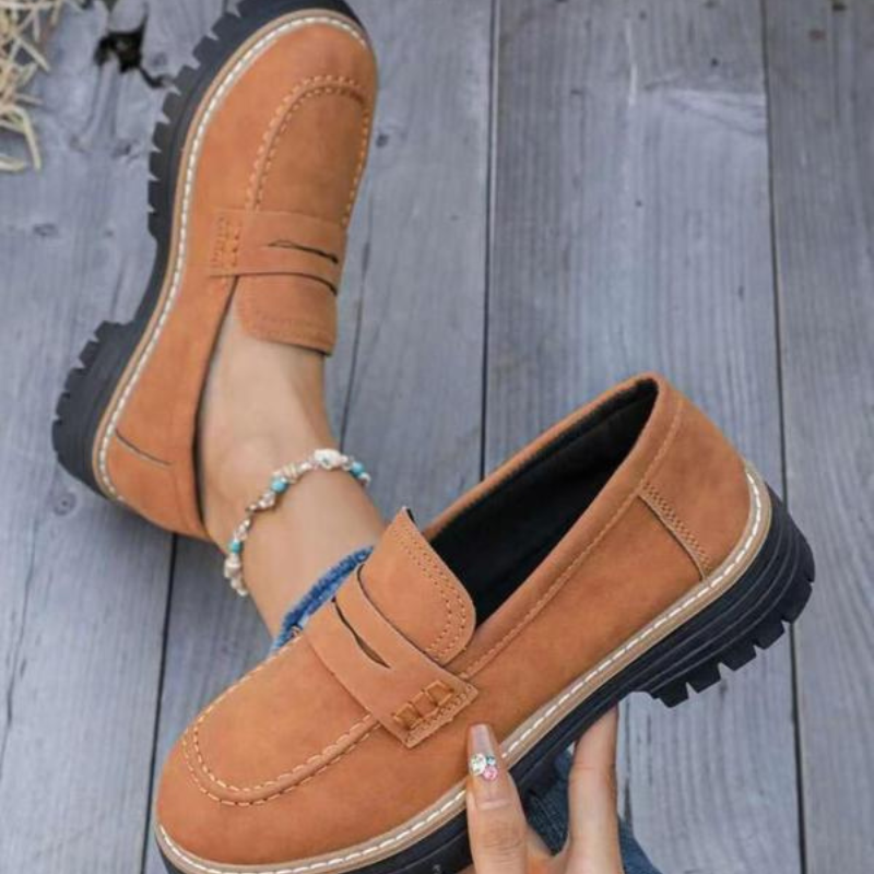 Geraldine | Stylish Chunky Platform Lug Sole Loafers 3