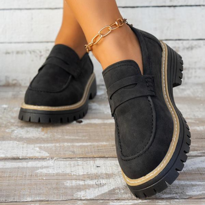 Geraldine | Stylish Chunky Platform Lug Sole Loafers 4