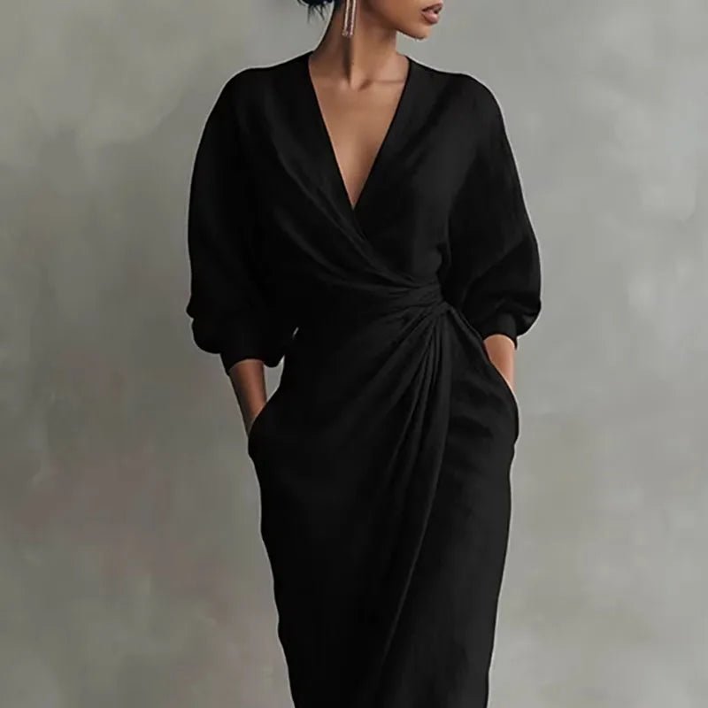 Gianna | Elegant And Formfitting Long-Sleeve Maxi Wrap Dress 5