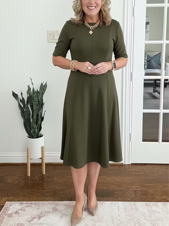 Giselle | Elegant And Flowing Half-Sleeve Midi Dress 5