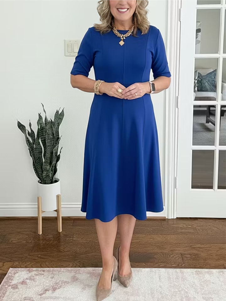 Giselle | Elegant And Flowing Half-Sleeve Midi Dress 6