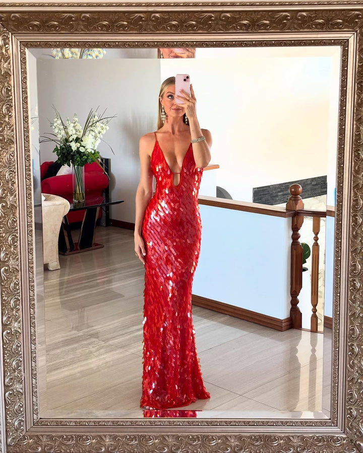 Giselle | Evening Gown Sequin Elegant Open-Back Slim Fit 5
