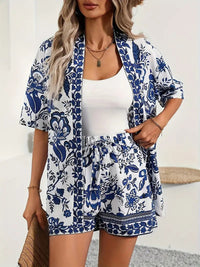 Sophia | Completo coordinato con kimono floreale e pantaloncini