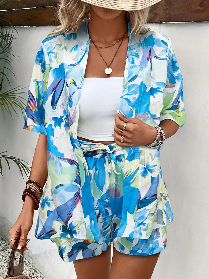 Gloria | Floral Kimono Shorts Co-ord Set 12