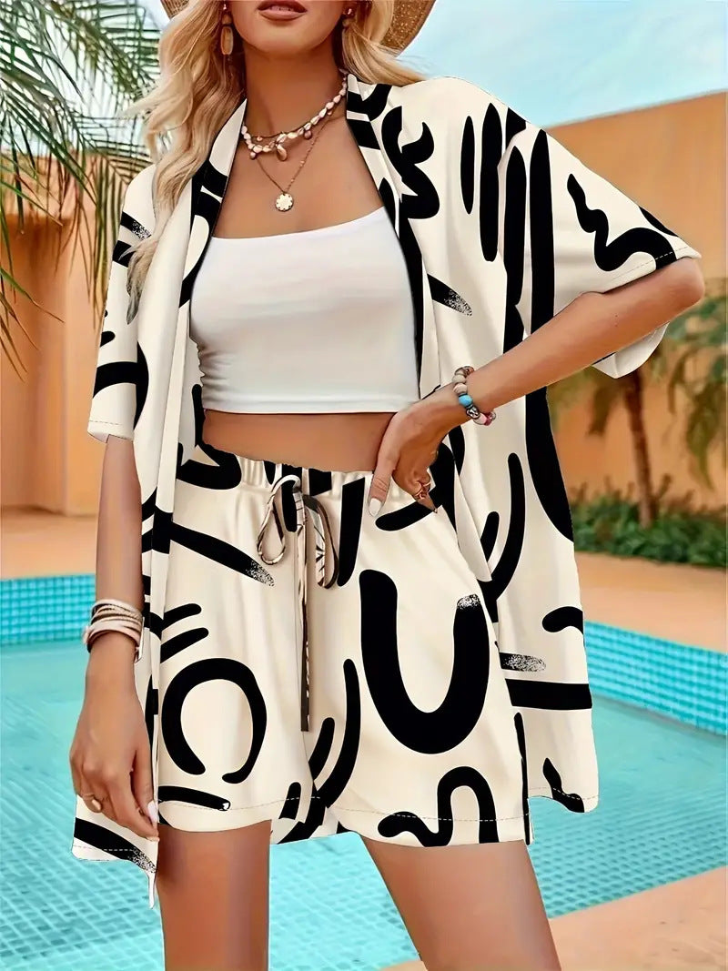 Gloria | Floral Kimono Shorts Co-ord Set 4