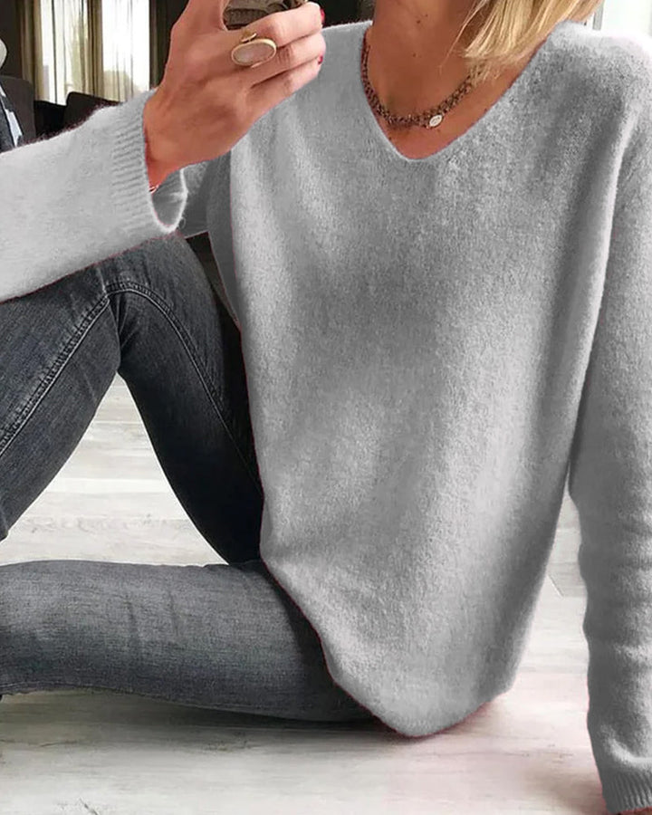 Grace | Cozy & Elegant V Neck Long Sleeve Sweater 3