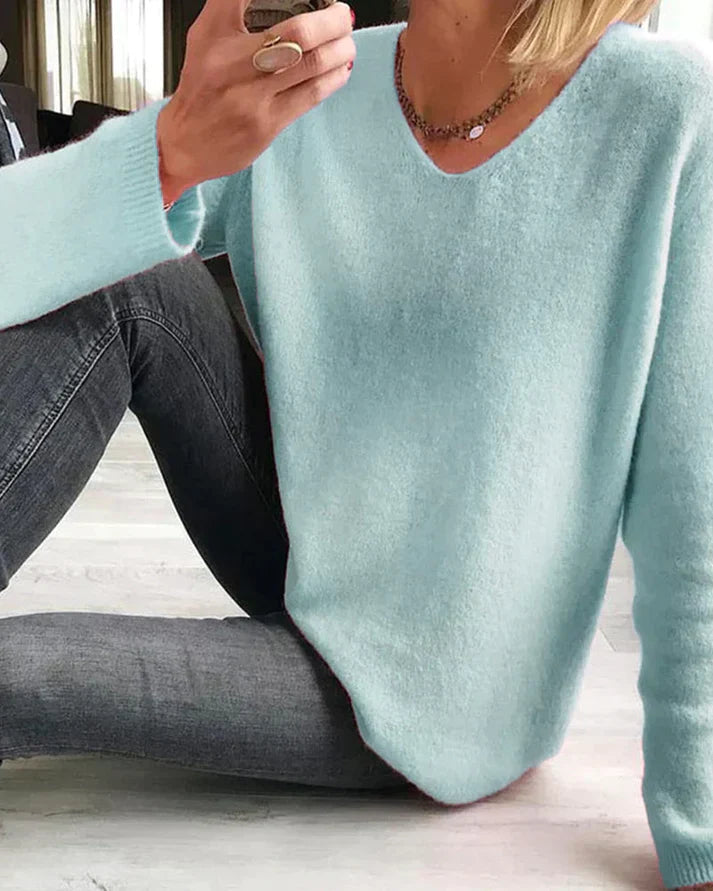 Grace | Cozy & Elegant V Neck Long Sleeve Sweater 4