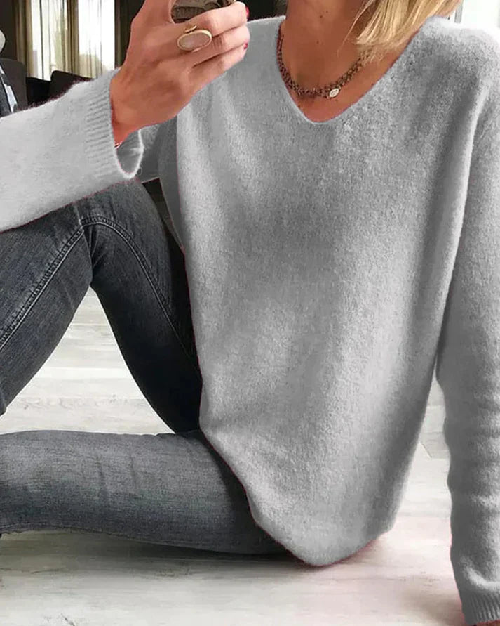 Grace | Cozy & Elegant V Neck Long Sleeve Sweater 5