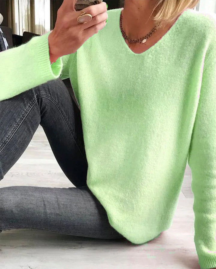 Grace | Cozy & Elegant V Neck Long Sleeve Sweater 7